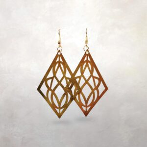 Arts & Crafts Floral Brass Earrings | Louis Sullivan | Architecture | Lightweight | Statement | Gift