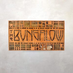 Arts & Crafts Architectural Wood Panel – Bungalow Sign Mission Style Decor, 5"x11" | Wall Art | Prairie School Decor