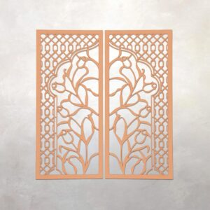 Arabesque Architectural Panel | SET | Marrakech | Morocco | Muqarnas | Amazigh | Wall Decor | Paired Panels | 18” x 9” x .125"
