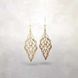 Arts & Crafts Brass Earrings | Grapevine | Chicago Group | Lightweight | Statement | Gift