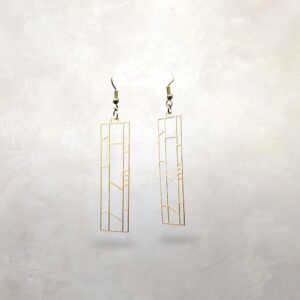 Prairie School Brass Earrings | Frank Lloyd Wright | Architecture | Lightweight | Statement | Gift