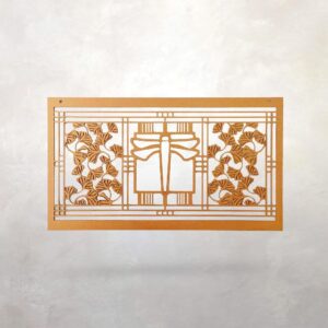 Arts & Crafts Architectural Wood Panel | Dragonfly Gingko | Mission Style | Wall Art | Prairie School Decor | 30" x 17" x .125"