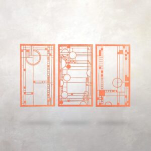 Arts & Crafts Architectural Wood Panel Trio #4-5-6 | Coonley Playhouse | Mission Style | Wall Art | Prairie School | Frank Lloyd Wright