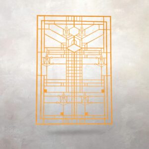 Arts & Crafts Architectural Wood Panel | B Harley Bradley | Frank Lloyd Wright | Kankakee | Wall Decor | 17" x 10.5" x .125