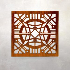 Frank Lloyd Wright Inspired Wood Wall Decor: Arts & Crafts Style (12x12)