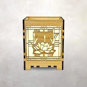 Arts & Crafts Architectural Candle Lamp | Lotus | Craftsman | | Votive Holder | Tea Light | Miracle Flower | Lotus and Reeds