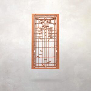 Arts & Crafts Architectural Wood Panel | Waterlilies | Center | Art Glass Sketch | Frank Lloyd Wright | Wall Art | 30" × 20" x .125"