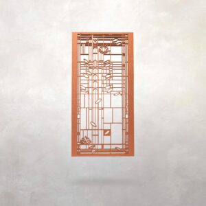 Arts & Crafts Architectural Wood Panel | Waterlilies | Right Side | Art Glass Sketch | Frank Lloyd Wright | Wall Art | 18" × 11" x .125"